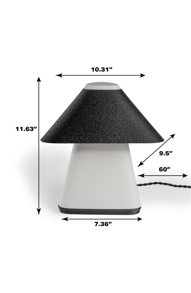 JONATHAN Y Enzo 11.63" Modern Contemporary Plant-Based PLA 3D Printed Dimmable LED Table Lamp, White/Black, Alternate, color, White/Black With White Shade