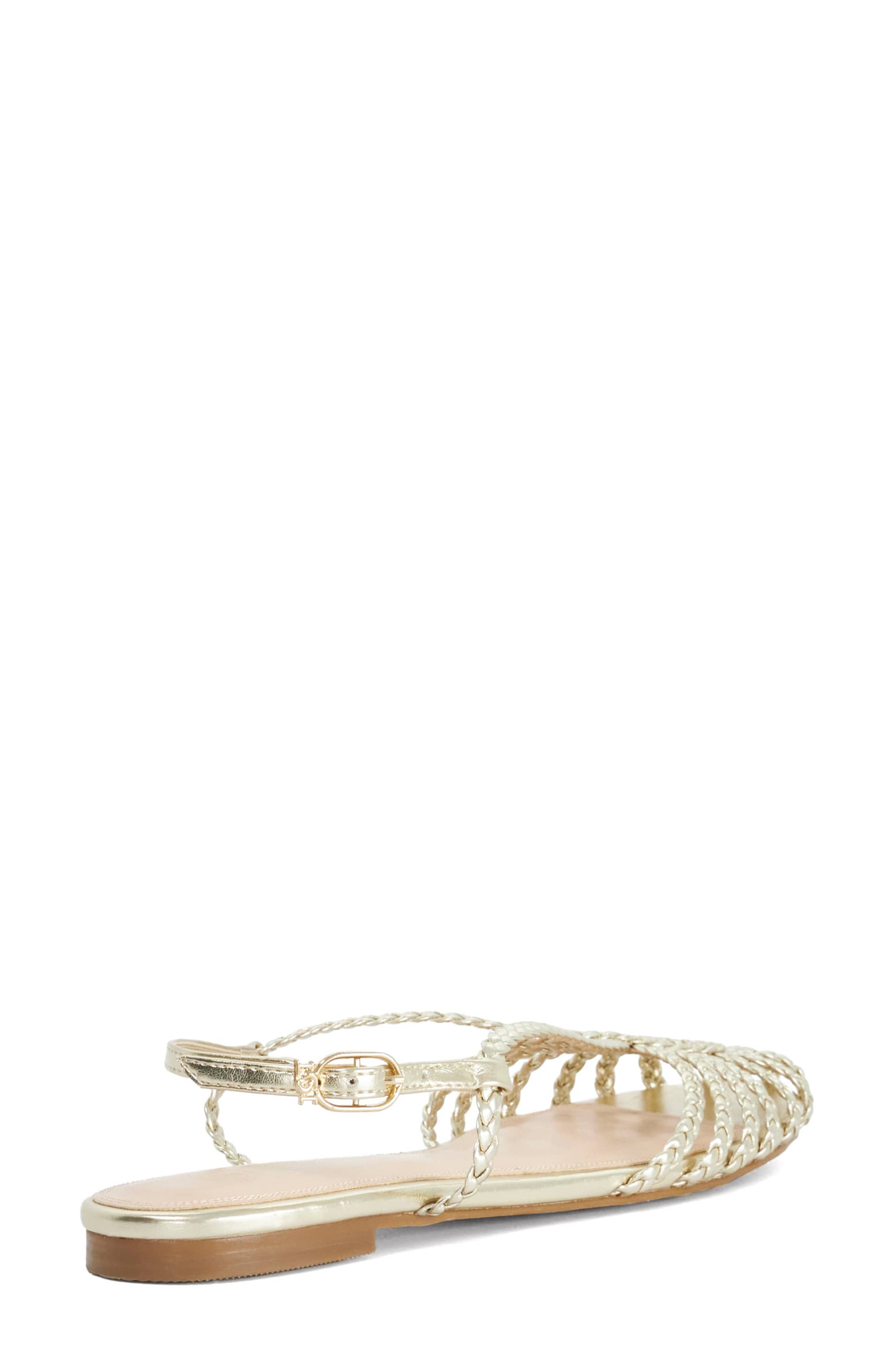 Dune London <p>Hoopla Flat Sandal (Women)</p>, Alternate, color, Gold