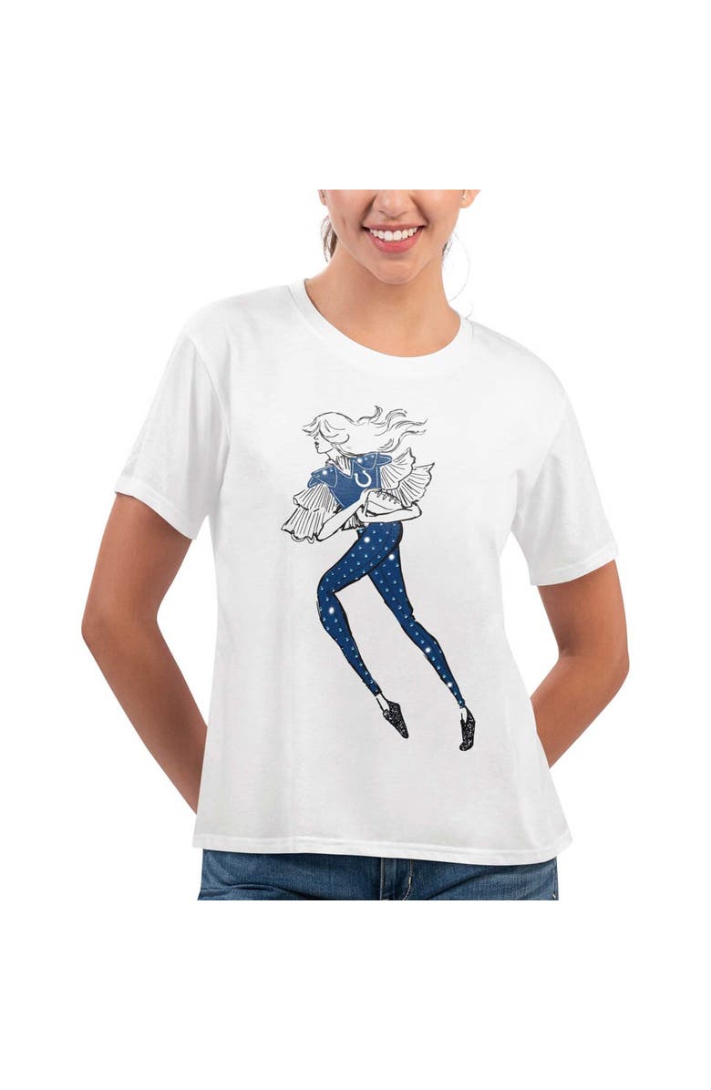 G-III 4HER BY CARL BANKS Women's G-III 4Her by Carl Banks White Indianapolis Colts Play The Ball T-Shirt, Main, color,
