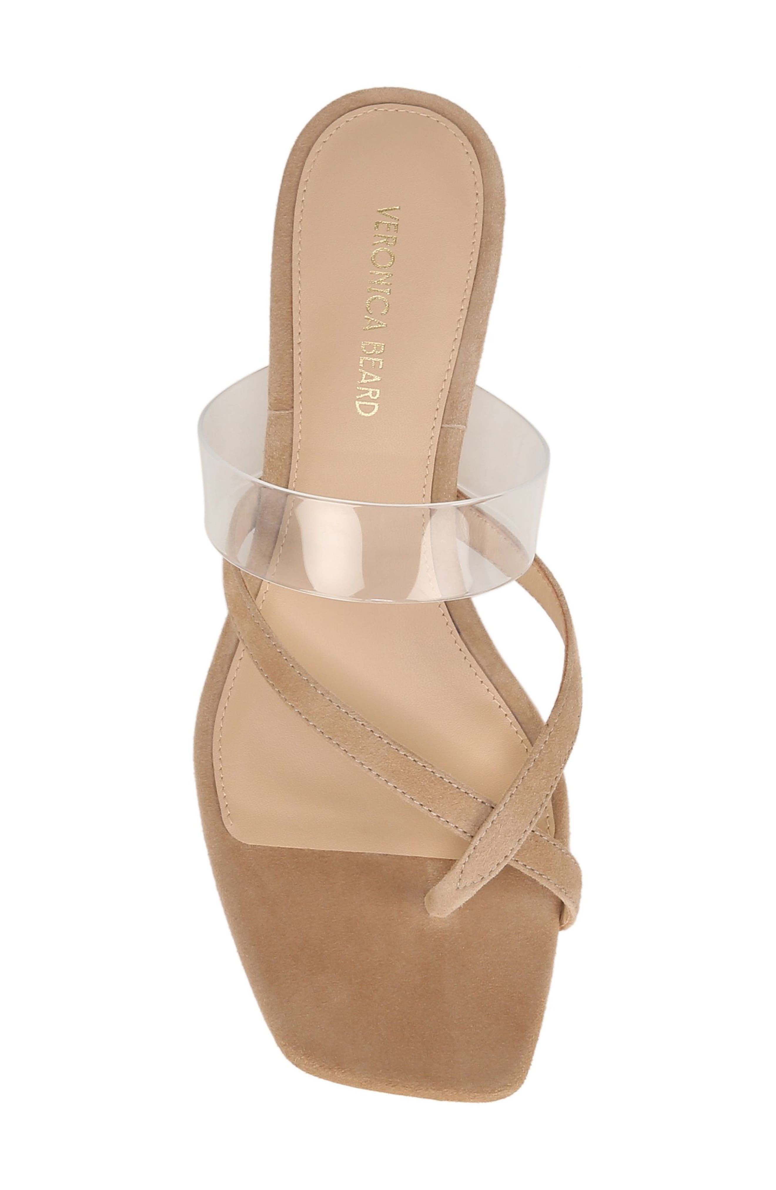 Alanis Kitten Heel Slide Sandal, Alternate, color, SAND/ CLEAR