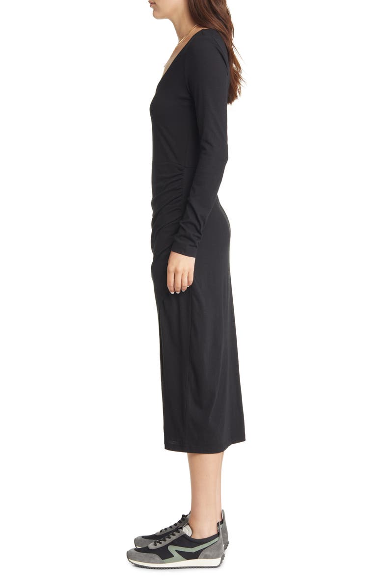 Treasure & Bond Shirred Long Sleeve Midi Dress, Alternate, color, 