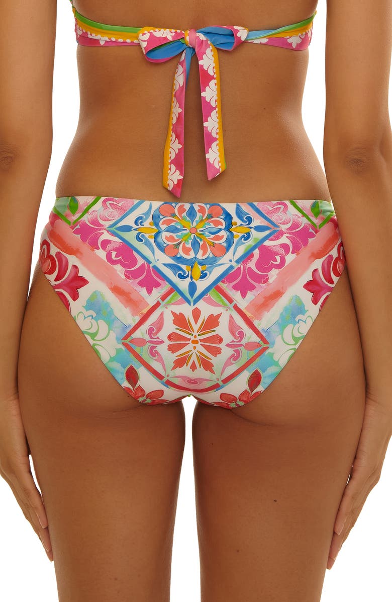 Becca Mijas Mixed Print Hipster Bikini Bottoms, Alternate, color, Pink Multi