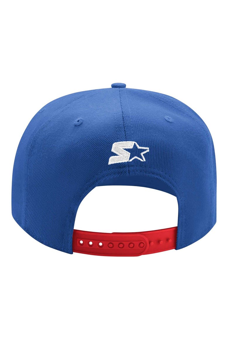 Men's Starter Blue/Red New York Rangers Arch Logo Two-Tone Snapback Hat, Alternate, color, Blue
