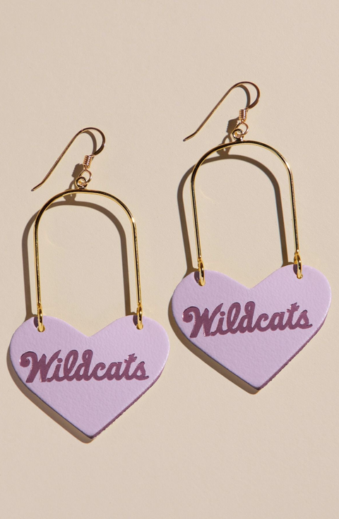 Kansas State University Wildcat Heartthrobs Earrings