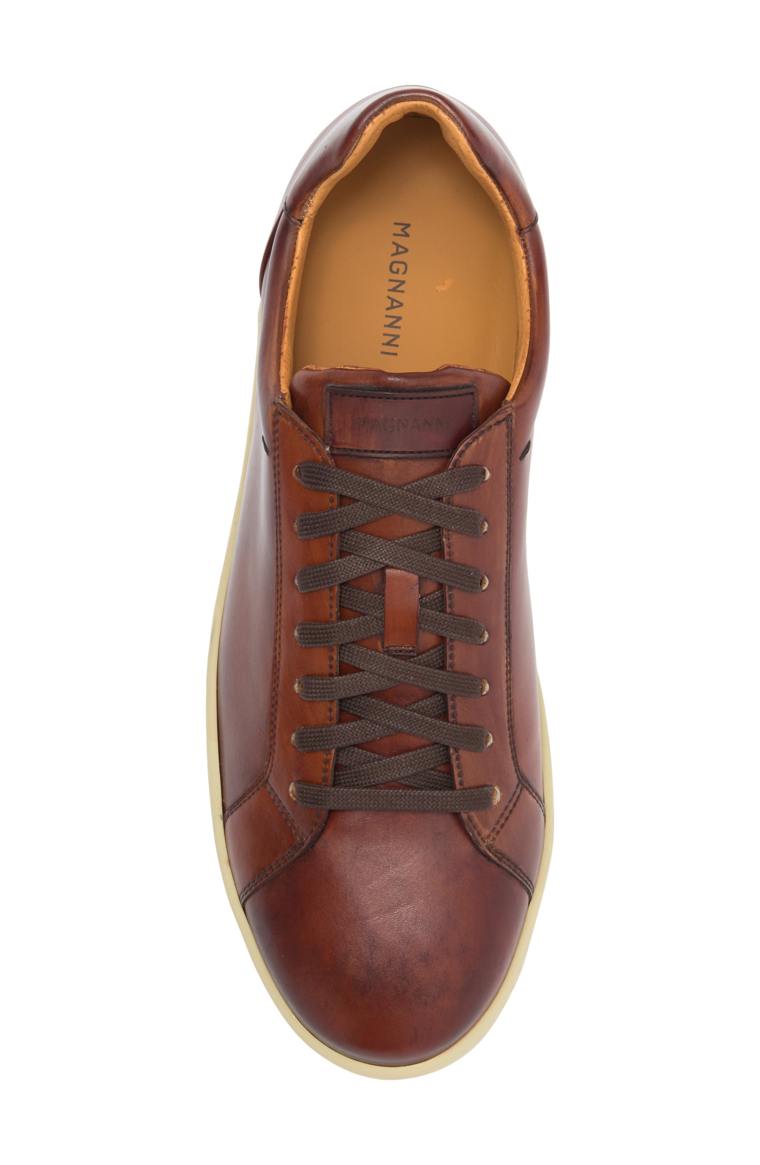 Leather Sneaker, Alternate, color, MID BROWN