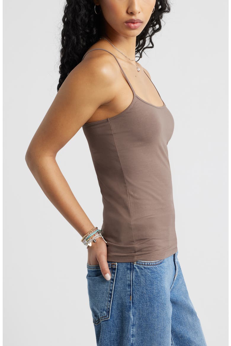 Core Stretch Cotton Camisole, Alternate, color, BROWN QUARTZ