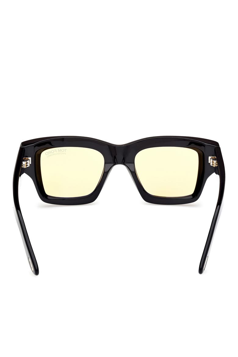 Ilias 50mm Square Sunglasses, Alternate, color, SHINY BLACK / AMBER