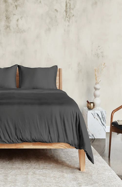 Ettitude Luxe Sateen+ Duvet Cover In Black