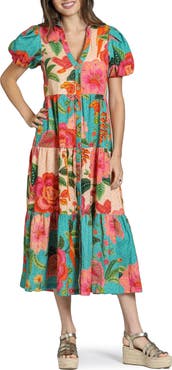 APNY Mix Print Tiered Dress