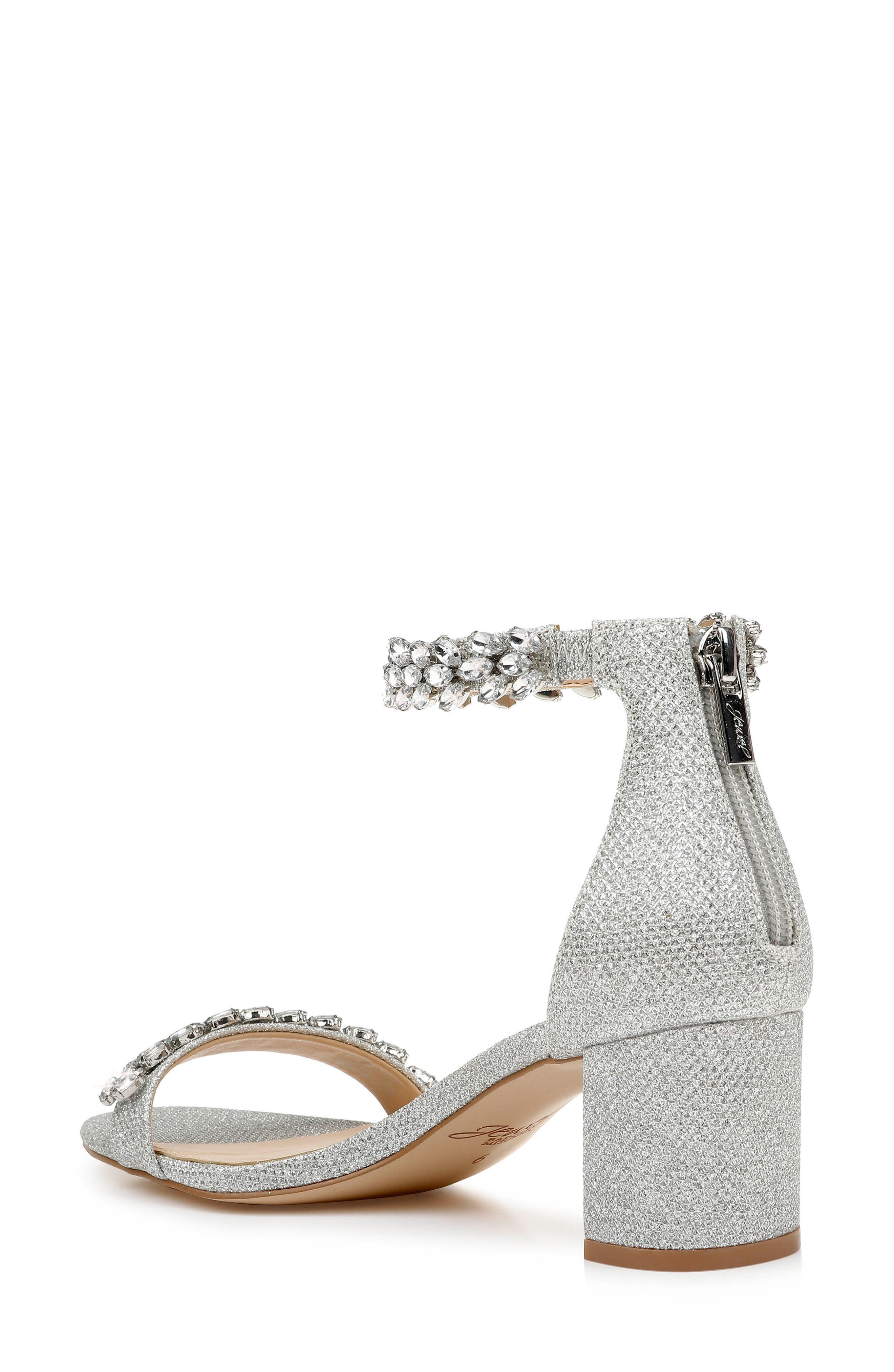 Jewel Badgley Mischka Bronwen Sandal, Alternate, color, Silver Fabric