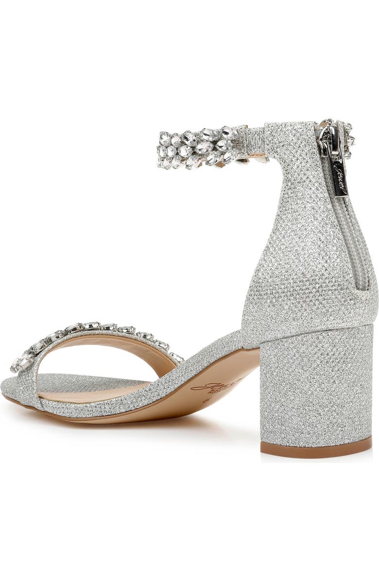 Jewel Badgley Mischka Bronwen Sandal, Alternate, color, Silver Fabric
