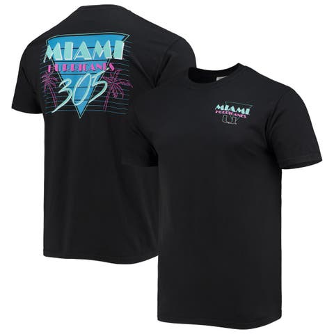 Men's Black Miami Hurricanes Miami Vice 305 Comfort Color T-Shirt