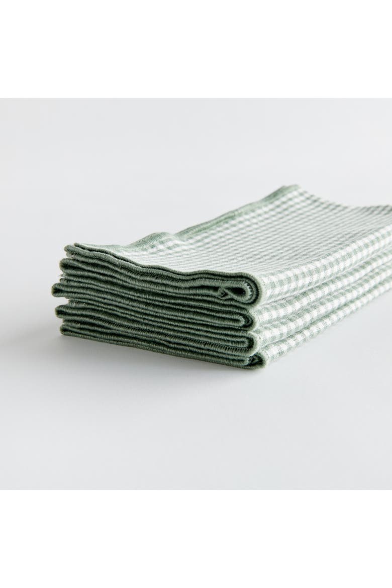 18" Vibrant Green Plaid Cotton Dinner Napkins Set of 4 for Dining & Table Decor, Alternate, color, Green