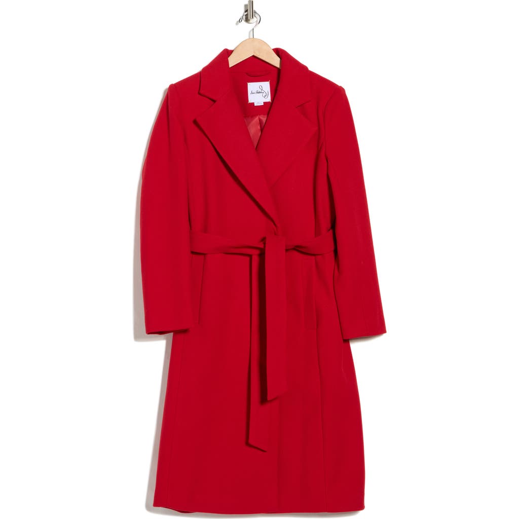 Sam Edelman Belted Wrap Coat In Red