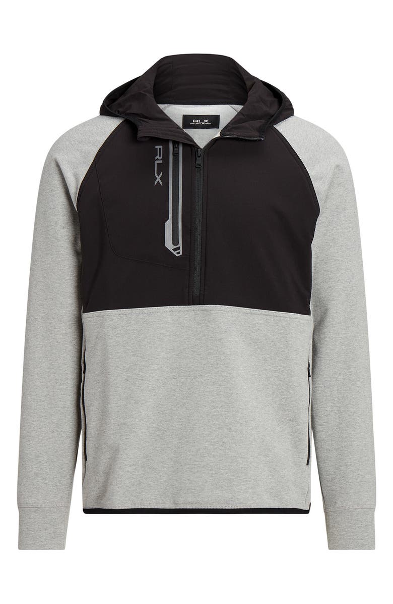 Polo Ralph Lauren Techy Terry Half Zip Hoodie, Alternate, color, Andover Heather/ Polo Black