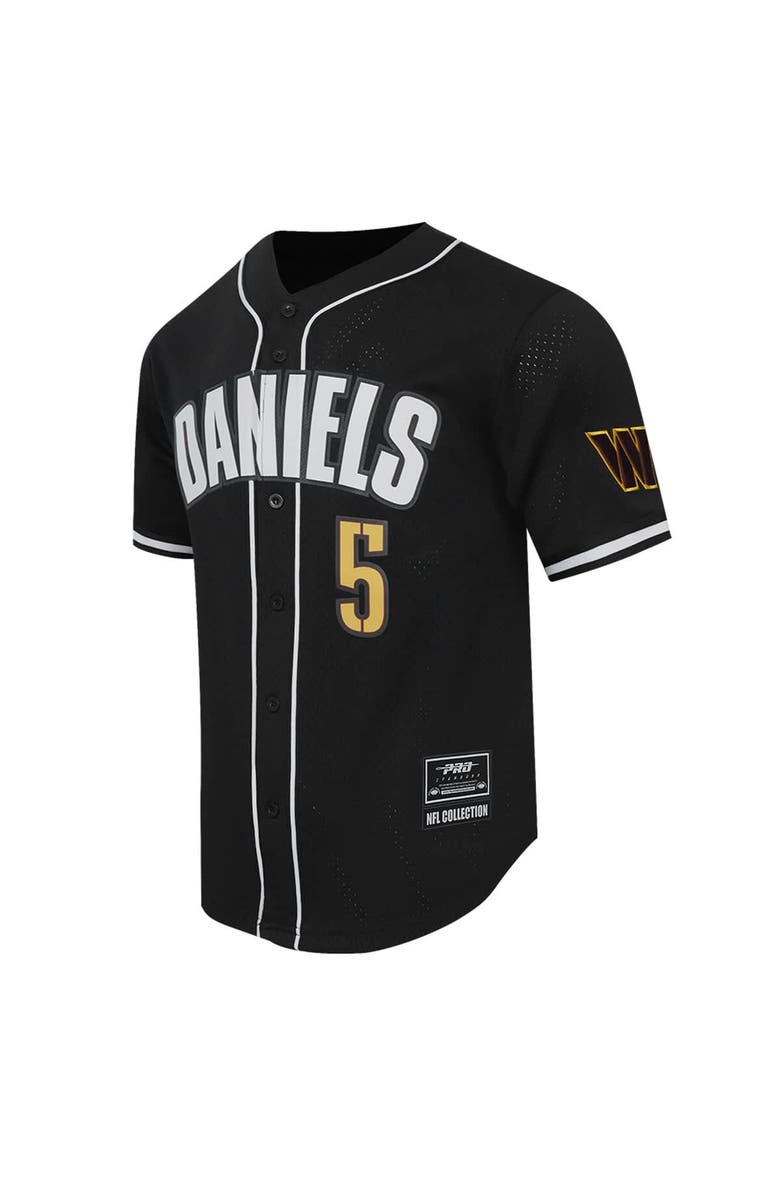 PRO STANDARD Men's Pro Standard Jayden Daniels Black Washington Commanders Mesh Button-Up Baseball Jersey, Alternate, color, 