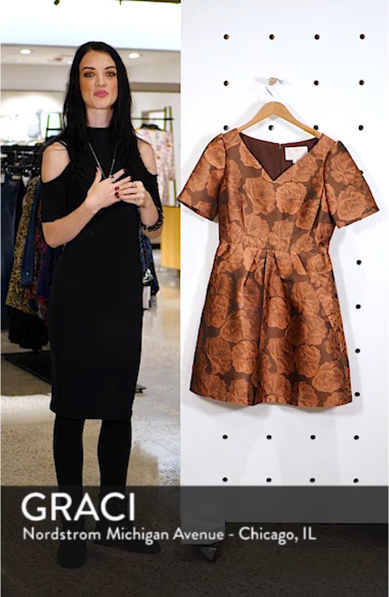 Ingrid Jacquard Fit & Flare Dress, sales video thumbnail