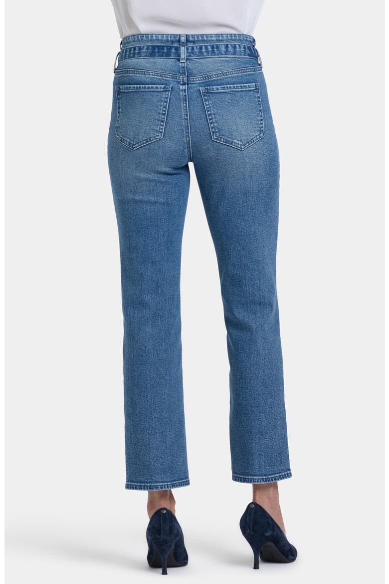 Marilyn Belted High Waist Straight Leg Jeans, Alternate, color, WASHED CRYSTAL