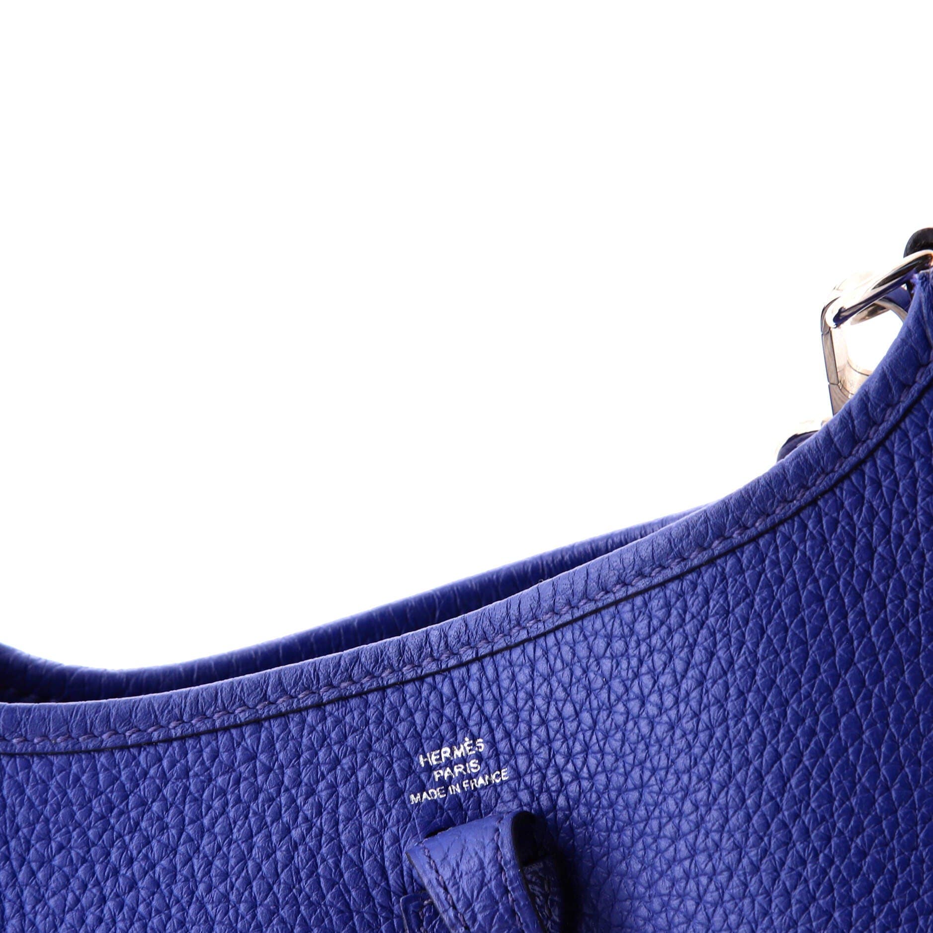 Pre-Owned Hermes Evelyne Bag Gen III Clemence TPM, Alternate, color, Bleu Royal