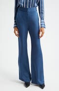 Veronica Beard Lebone Satin Wide Leg Pants