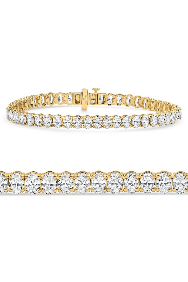 10Ct Oval Cut Diamond Tennis Bracelet 7" 14k Gold Lab Grown, Main, color, 14k Yellow Gold
