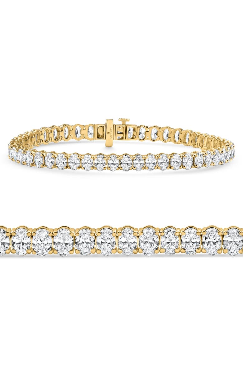 Bliss Diamond 6Ct Oval Cut Diamond Tennis Bracelet 14k Gold Lab Grown 7", Main, color, 14K Yellow Gold