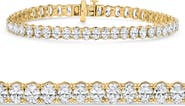 Bliss Diamond 10Ct Oval Cut Diamond Tennis Bracelet 7" 14k Gold Lab Grown
