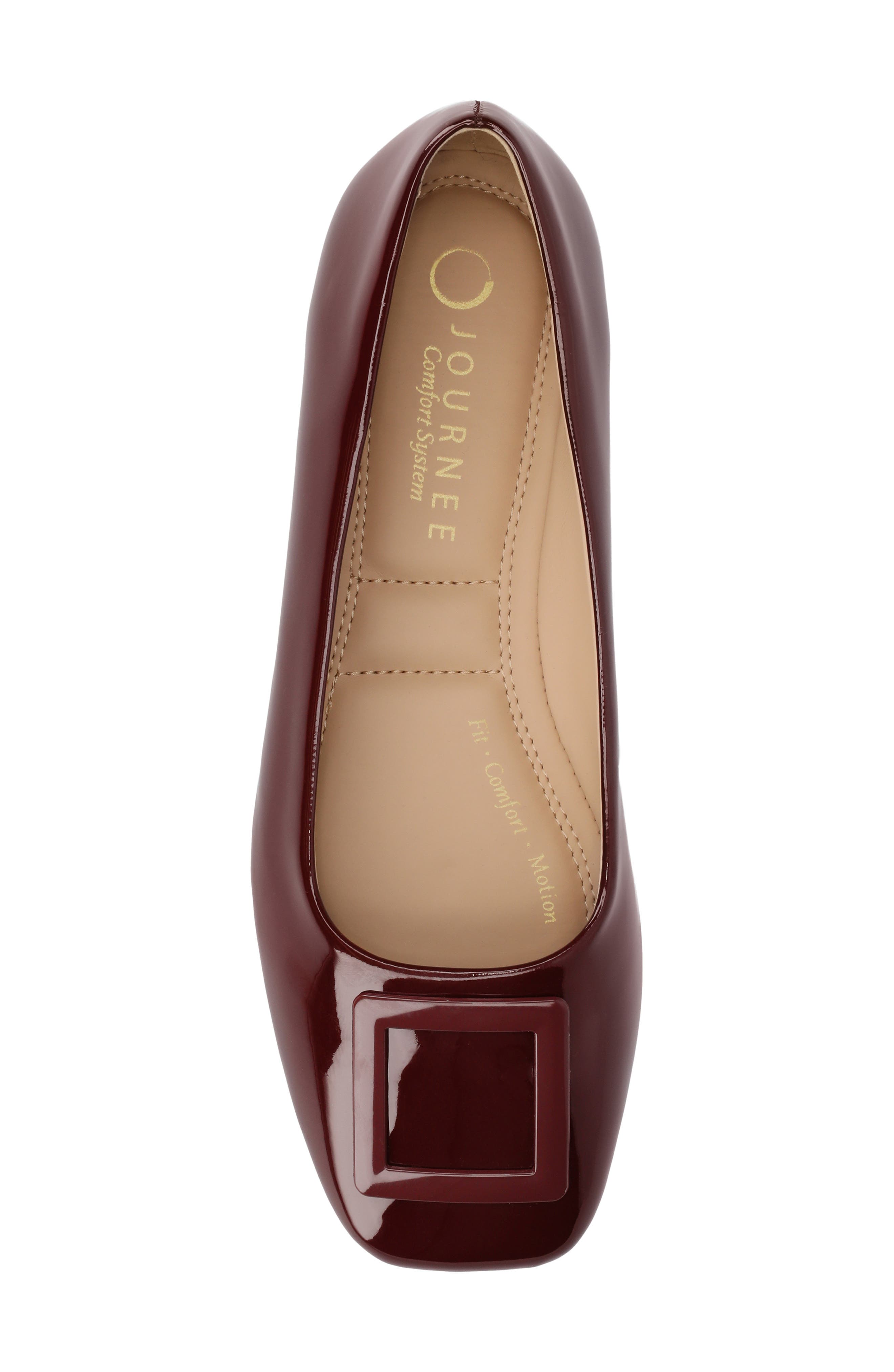 Zimia Square Buckle Flat, Alternate, color, OXBLOOD