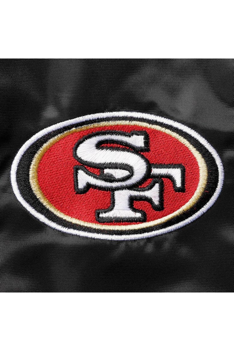 Men's Starter Black San Francisco 49ers Locker Room Satin Varsity Full-Snap Jacket, Alternate, color, Black