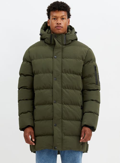 Point Zero Long Puffer In Olive