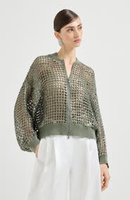 Brunello Cucinelli Dazzling Net Embroidery cardigan