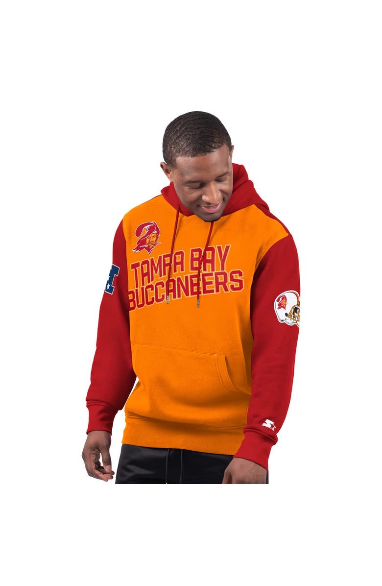 STARTER Men's Starter Orange Tampa Bay Buccaneers Extreme Vintage Logo Pullover Hoodie, Alternate, color, Orange