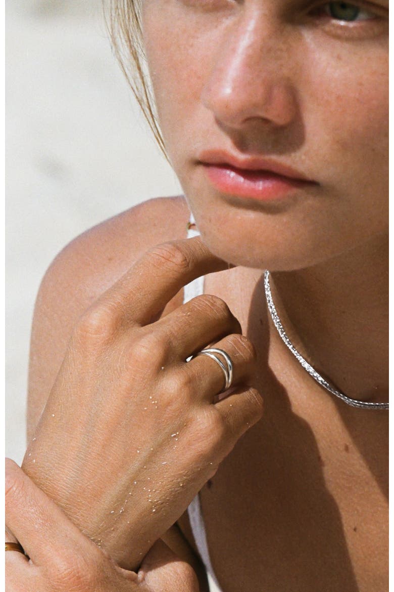 Breeze Double Ring, Alternate, color, Silver