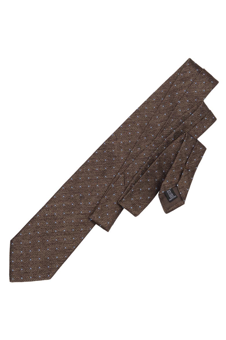 Mattei - Silk Grenadine Tie for Men, Alternate, color, Brown