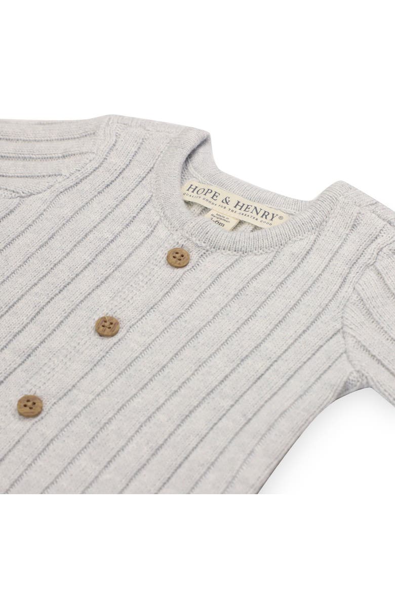 Baby Shortie Sweater Romper, Infant, Alternate, color, Light Gray Heather Rib