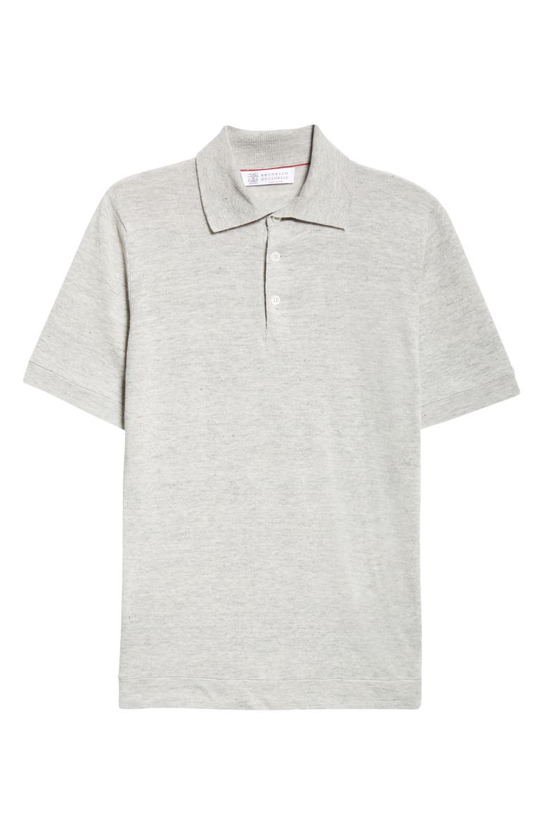 Brunello Cucinelli Linen & Cotton Short Sleeve Polo, Alternate, color, 