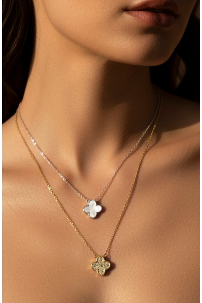 Single Clover Reversible Pendant Necklace, Alternate, color, GOLD