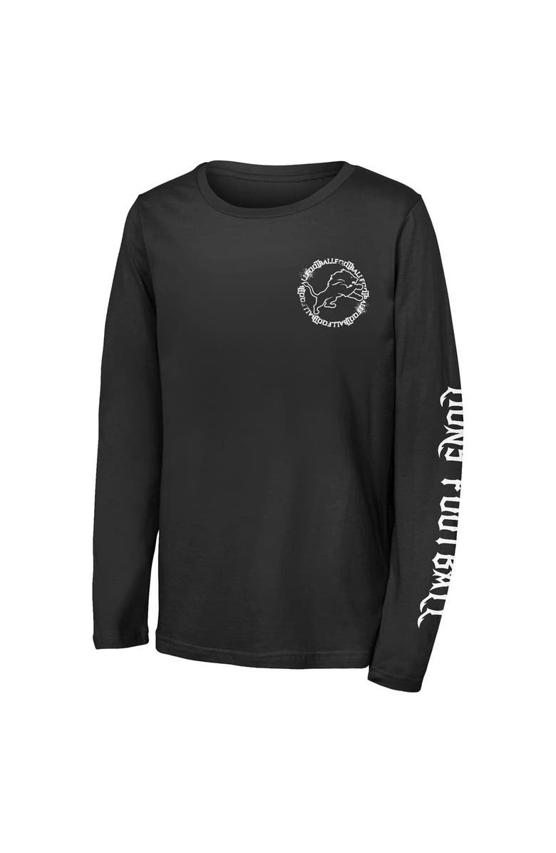 Outerstuff Youth Outerstuff Black Detroit Lions Rumble Long Sleeve T-Shirt, Alternate, color, Black