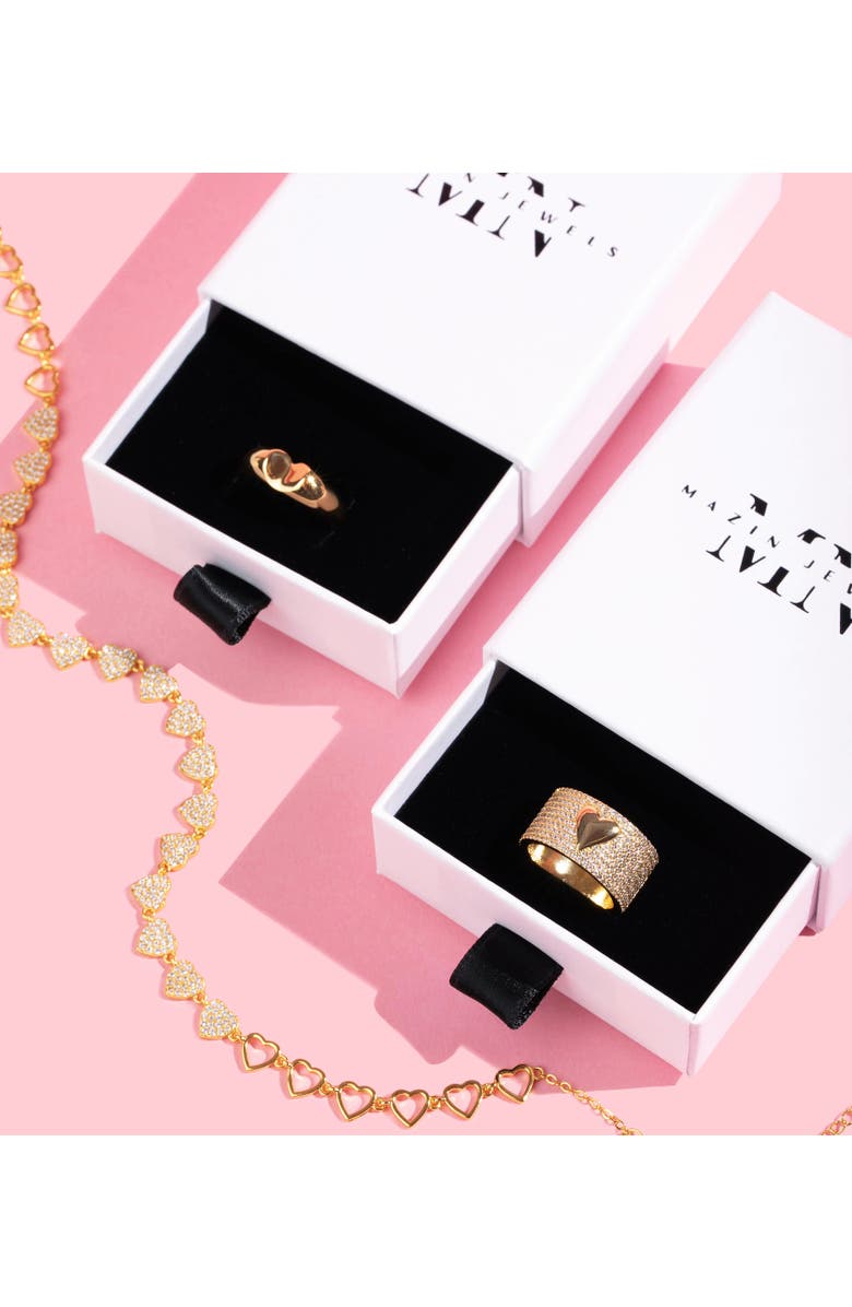 Mazin Jewels Pave Heart Charm Necklace, Alternate, color, Silver