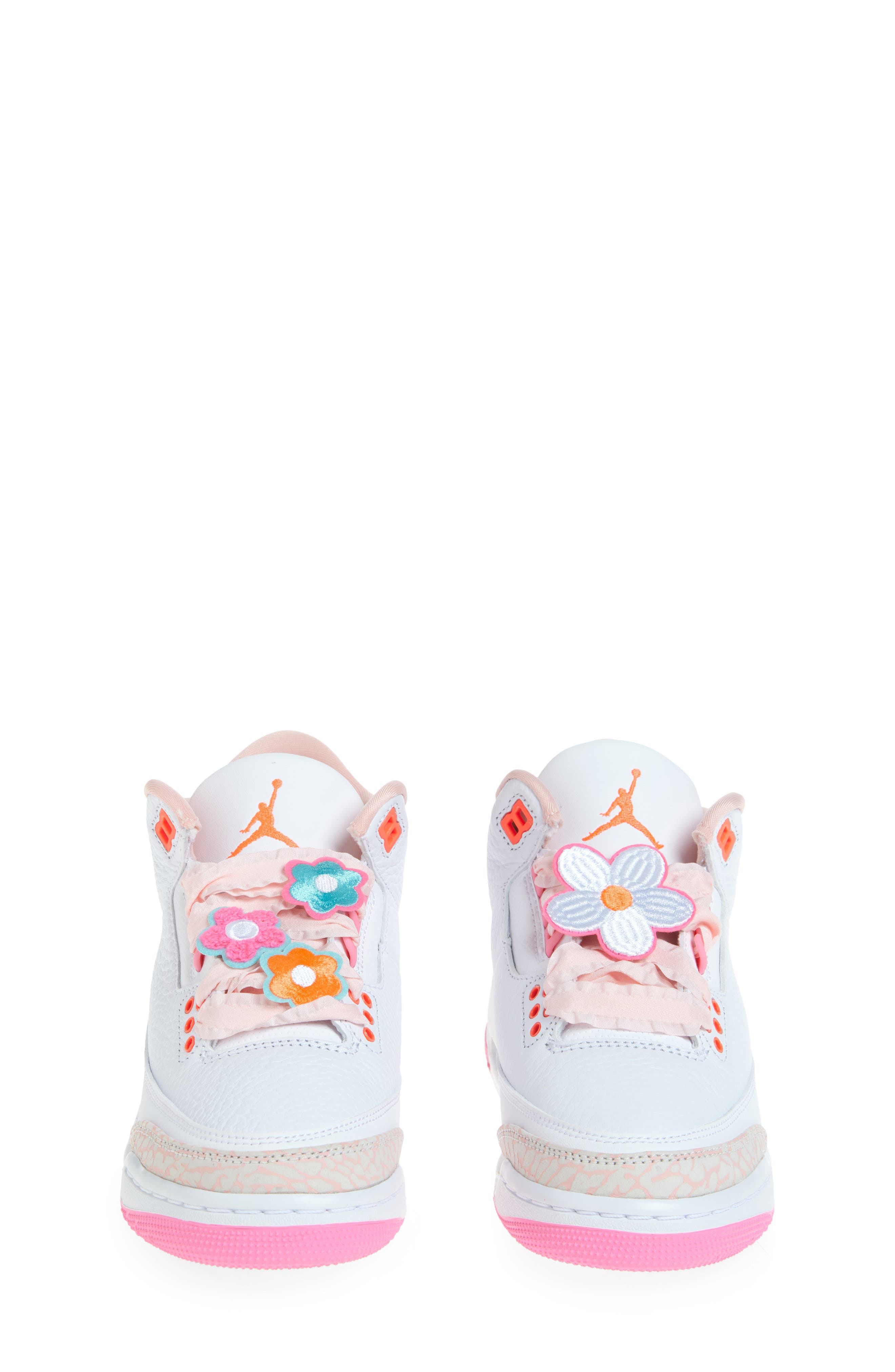 Jordan Kids' Air Jordan 3 Retro Basketball Sneaker, Alternate, color, Pearl Pink/ Hyper Orange
