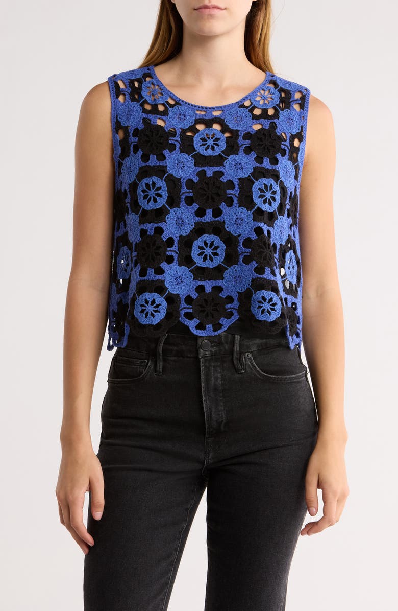 INTERNATIONAL DESIGNER Open Stitch Sleeveless Sweater, Main, color, 