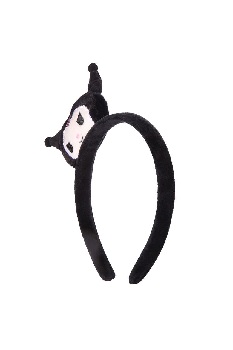 Kuromi Headband Black Plush, Sanrio Hair Accessories, Alternate, color, Black