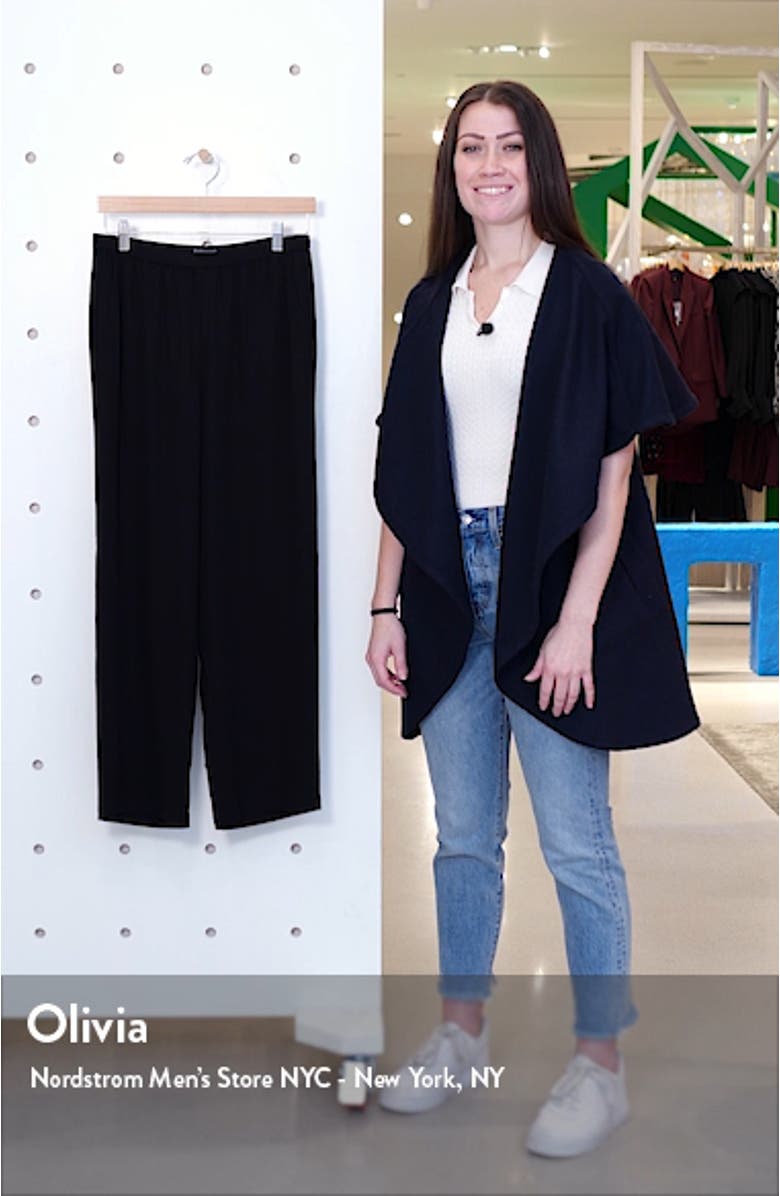 Straight Leg Silk Ankle Pants, sales video thumbnail