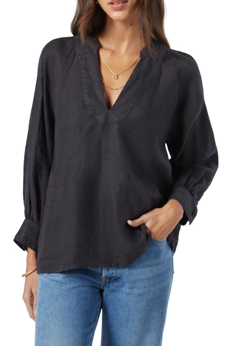 Joie Perci Linen Popover Blouse, Main, color, 