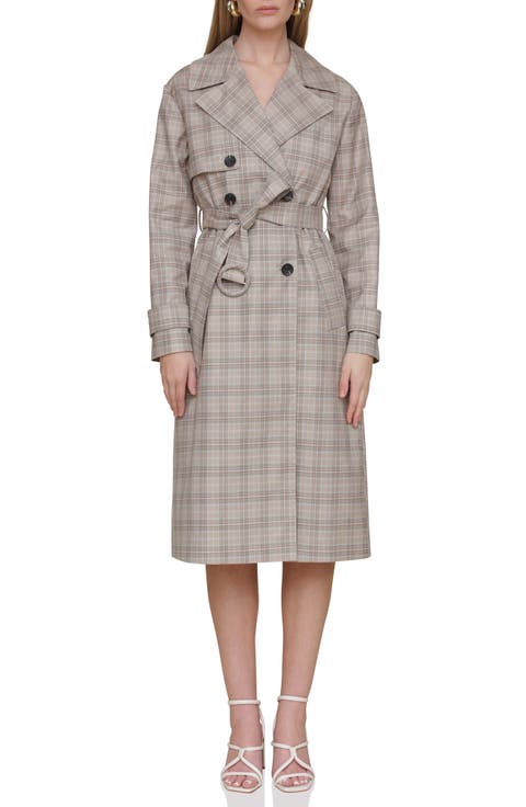 Plaid Trench Coat