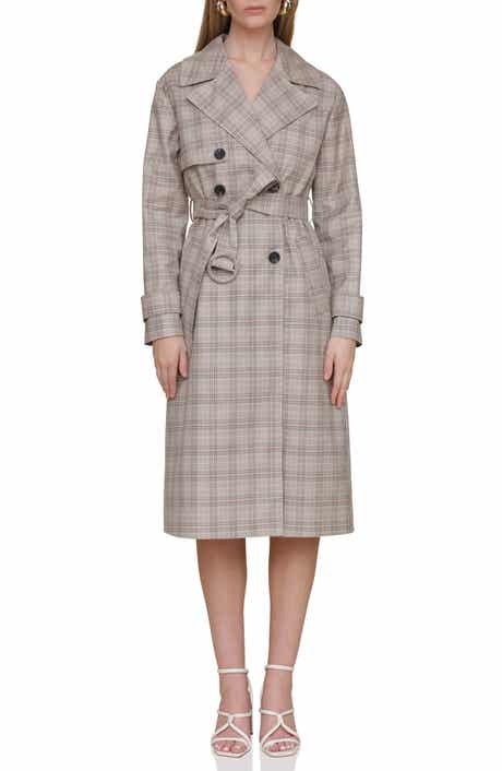 Avec Les Filles Plaid Trench Coat