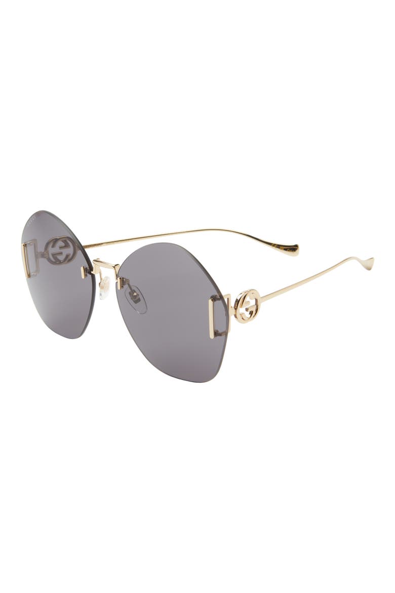 Novelty 65mm Oversize Round Sunglasses, Alternate, color, GOLD GOLD GREY