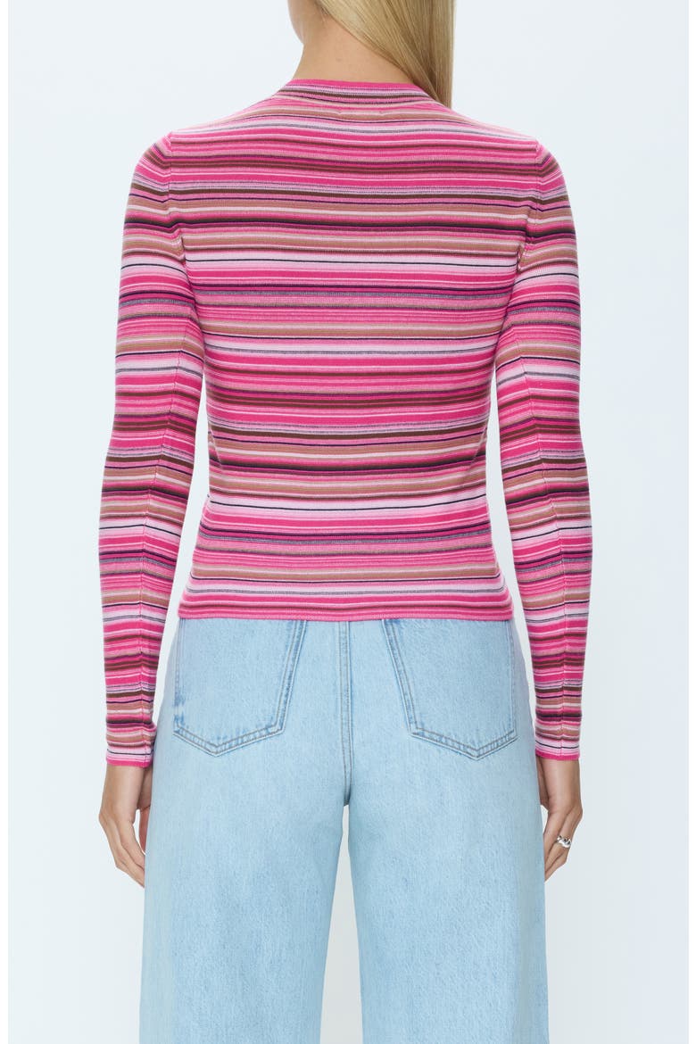 Madison Stripe Sweater, Alternate, color, PINK BROWN MULTI