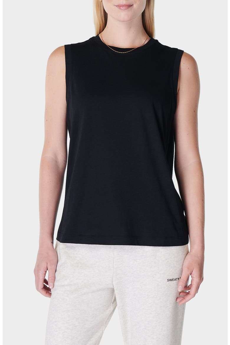 Essential Sleeveless T-Shirt, Main, color, BLACK