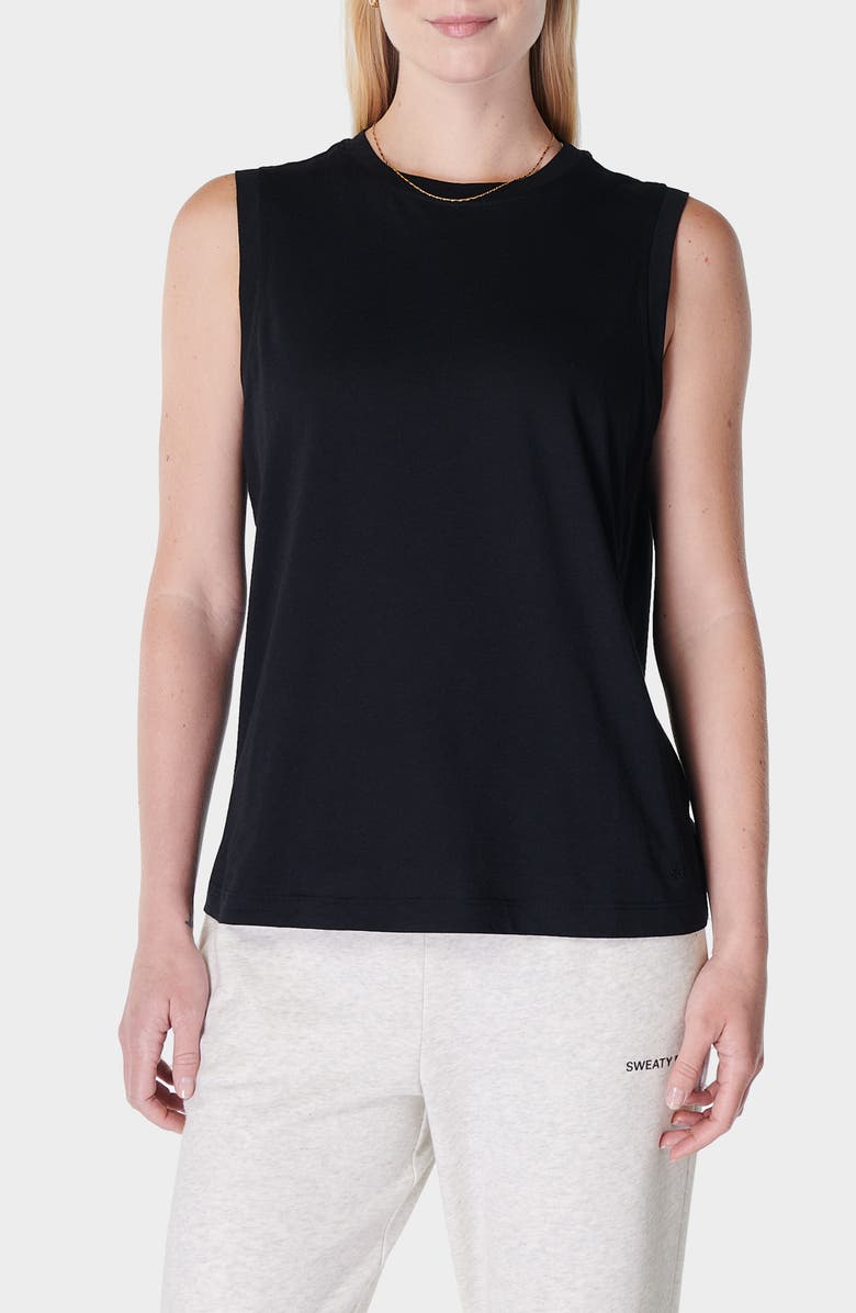 Sweaty Betty Essential Sleeveless T-Shirt, Main, color, Black